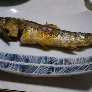 片面グリルで 鮎の塩焼き